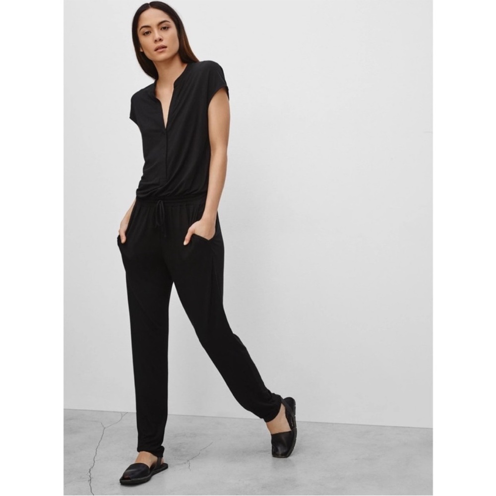 Aritzia Babaton Donnie Short Sleeve V Neck Adjustable Jumpsuit Sz XXS